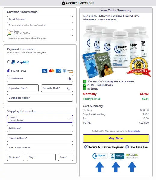 Sleep Lean-order-page